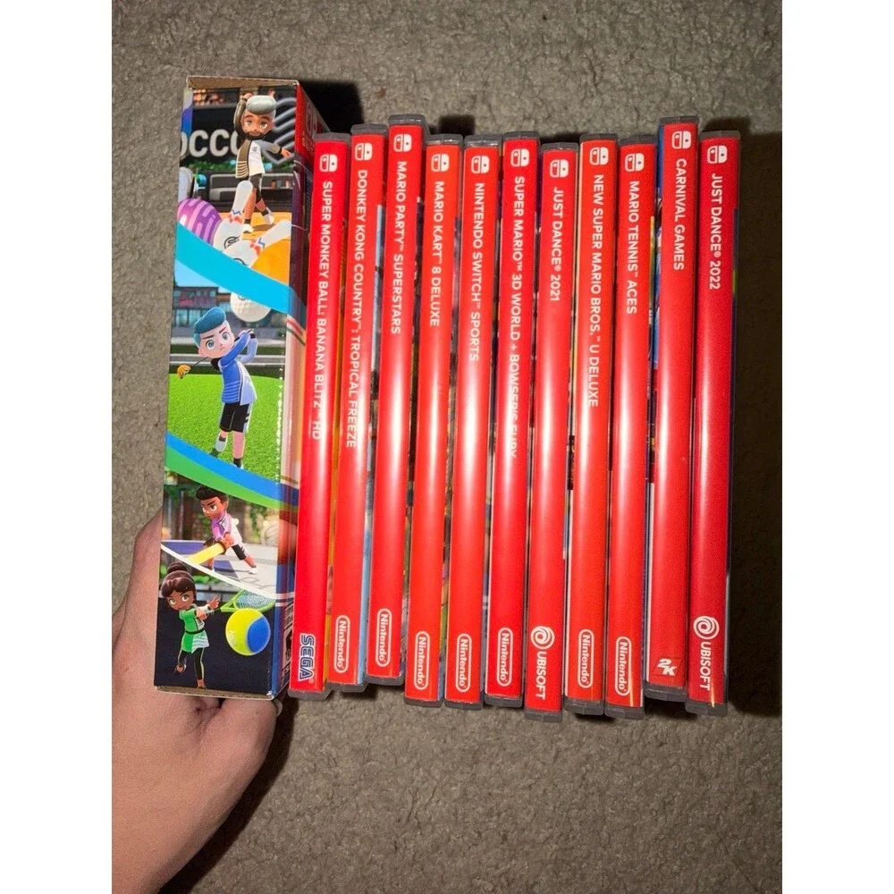 Lot of 12 Nintendo Switch EMPTY Game Cases - Mario & Popular Titles no game